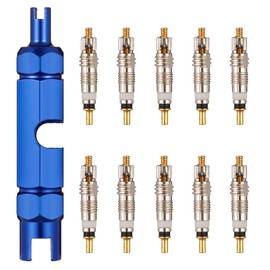 AhlsenL 10pcs Bicycle Valve Core with 1pcs Valve Core Removal Tool Replacement Presta Valve Core for Bicycle Repair