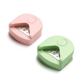 SHSHANLC Corner Punch, Round Corner Punch, Corner Cutter, Round Cutter, Photo Cutter, Craft Punch, Square, Card, Paper Corner, 4R, Round Corner Cutter, Set of 2, Pink, Green