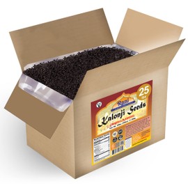 Rani Kalonji (Black Seed, Nigella Sativa, Black Cumin) Seeds 400oz (25lbs) 11.36kg Bulk Box ~ All Natural | Gluten Friendly | NON-GMO | Kosher | Vegan | Indian Origin