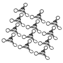 Totority 50pcs Fishing Swivels Connector Way Fishing Swivels for Tackle Accessories Reduce Line Twists for Trolling and