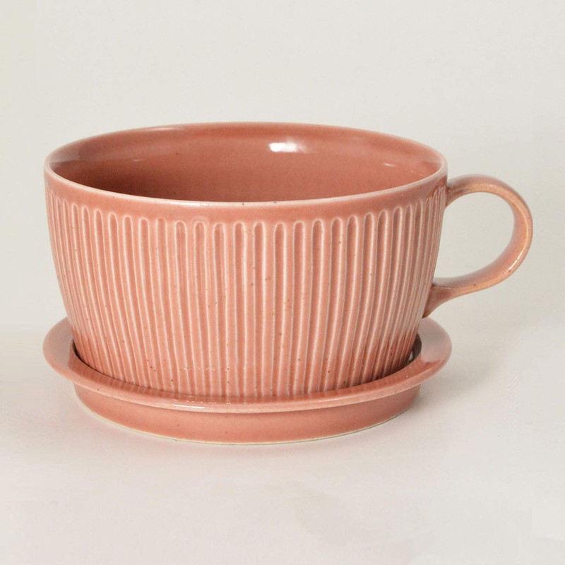 Hasamiyaki Soup Cup with Lid, Red Ash