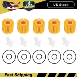 Geartronics 5pcs Oil Filters 04152-31090 YZZA1 Fits Toyota Avalon Camry Sienna Lexus Scion