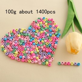 DAHI Approx. 1400 Pieces Colourful Wooden Beads 6 mm Round Wooden Beads in Colourful Craft Beads for DIY Bracelets Jewellery Decorations Gift (Light Colour 6 mm)