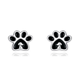 Dog Earrings Paw Print Earrings 925 Sterling Silver Pet Studs Earrings Cute Dog Jewelry for Women Girls Dog Lover