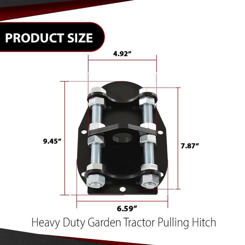 CROSSDESIGN Adjustable Pulling Hitch Compatible with Heavy Duty Garden Tractor