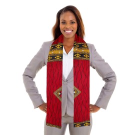 Red Diamond African Print Stole/Sash