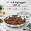 Yeksum 16 Inch Stainless Steel Paella Pan,18/10 Large Skillet，Frying Pan