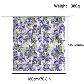 FAIRYGATE Wet Room Shower Curtain Travel Decor Shower Curtains Holiday Summer House Flowers Window Image Fabric Bathroom Decor Set with Hooks 180CM Long B9914