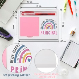 Principal Appreciation Gifts Note Pad Holder Desk Organizer, Thank You Gift for School Leaders and Administrators, Back to School, Education Week, Birthday or Christmas PB048