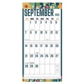 SUNEE Wall Calendar 2025-2026, Large Print Wall Calendar Sep.2025 - Dec.2026, 16-Months, Monthly Planner with Big Grid, Large Floral Colorful Calendar for Home Office Planning, 12" x 24" (Open)