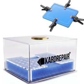 Kardrepair - Card Repair/Restoration Humidor Kit - Includes 2 Acrylic Flattening Plates, 2 EVA Foam Pads, 4 Spring Clamps, Custom Fit Base Sponge (Trading Card Restoration Improve Card Grading)