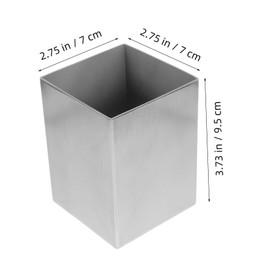 Operitacx Stainless Steel Square Storage Box Art Supplies Storage Office Desk Accessory Make Coffee Table Pot Opener Stationery Container Cutlery Organizer Pen and Pencil Organizer Silver