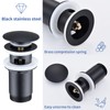 HOMELODY Drain Fitting Matte Black with Overflow, Universal Drain Valve