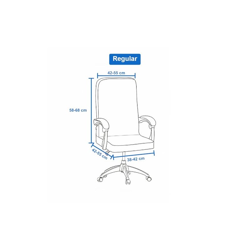 Hyper Cover 1-Piece Office Chair Cover (Black, Regular) - Stretchable