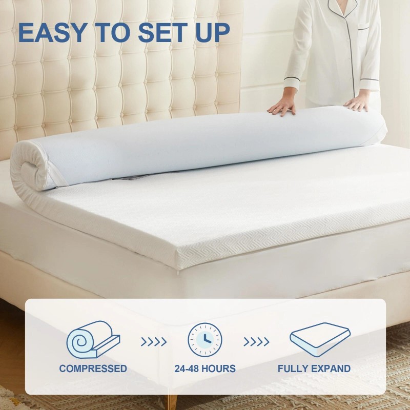Memory Foam Mattress Topper Memory Foam Pad with Removable &