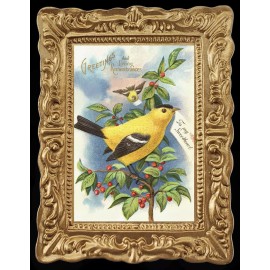 Unbranded Vintage Sweetheart Songbird Bird Miniature Dollhouse Art Picture 8182