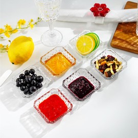 kanpura 3" Clear Mini Glass Pinch Bowls 6 Pack 1.8 oz Small Prep Dishes Stackable Bowls for Spices Dipping Sauces Ice Cream Toppings Dishwasher Microwave and Freezer Safe