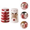 Zerodeko 2pcs Adorable Ceramic Pepper and Salt Shaker Space Saving
