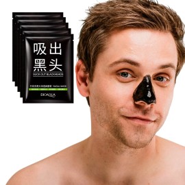 🔥 5 pzs mascarilla nasal para puntos negros y espinillas con carbon activo tipo de piel grasa bioaqua  Vitaminas y Minerales