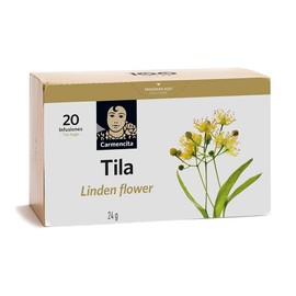 Carmencita. Linden Flower Tea (20 teabags). Tila. 24g (0.85oz). Pack of 2.