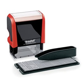 Trodat Printy 4911 Sello Autocomposición para Marcar Ropa – Texto de Hasta 3 líneas, Tinta Negra