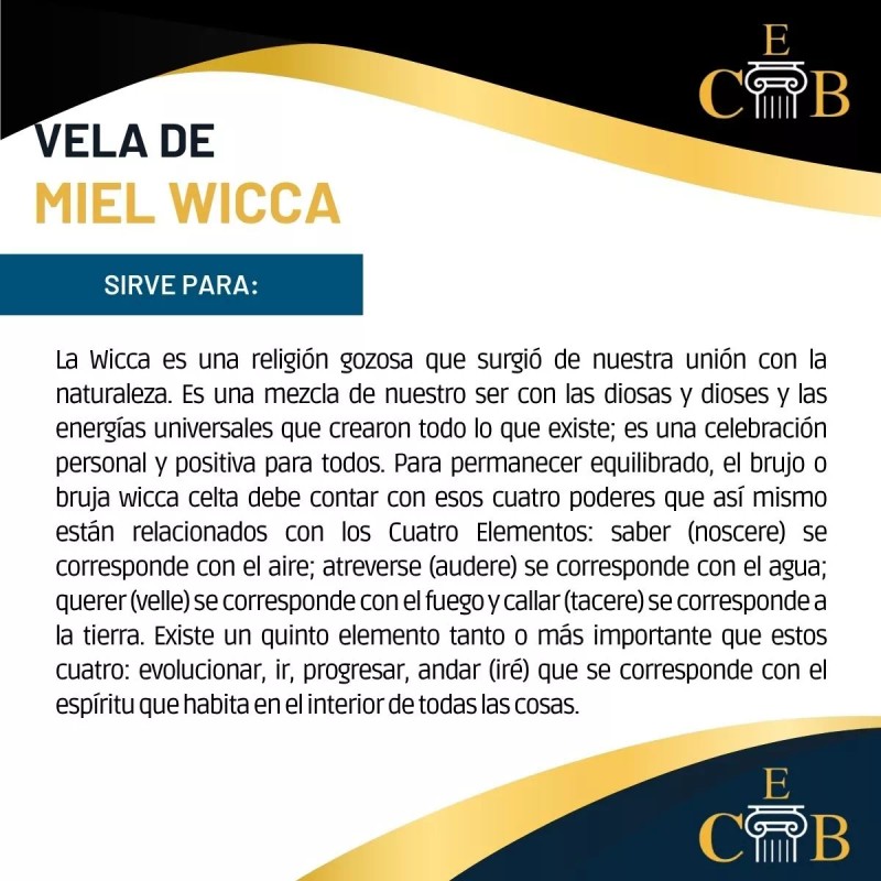 CEB Velas De Miel Wicca 4 Piezas