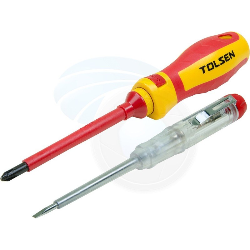 Tolsen 13pcs VDE Insulated Screwdriver Set Interchangeable in Case Magnetic
