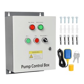 2 HP Well Pump Control Box, 208/240V Three-Phase, 4-Wire with Contactor, Safe & Reliable for Submersible Well Pump，Manual/Automatic Dual Operating Modes，Pump Start/Stop Device with Float Switch
