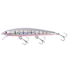 LITTMA-Saltwater Jerkbait Crankbait, LITTMA Surf Minnow 110, Surf Flash Fishing Salt Pro Lure Minnow 110, California Surf Fishing, Metallic Sardine Super Glow, Halibut Striper Fishing Lures