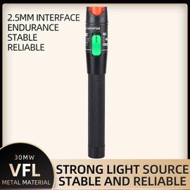 Aluminum Pen Type Fiber Optical Cable Source Tester VFL Visual Fault Locator Kit with FC SC ST 2.5mm Adapters vfl-30