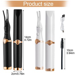 2 Pcs Electric Eyelash Curler Heated, Mini Heated Lash Curler, 2024 New Portable Electric Heated Eyelash Curler, 3 Levels of Temperature Adjustment Electric Eyelash Curler, Curling in Seconds Curling