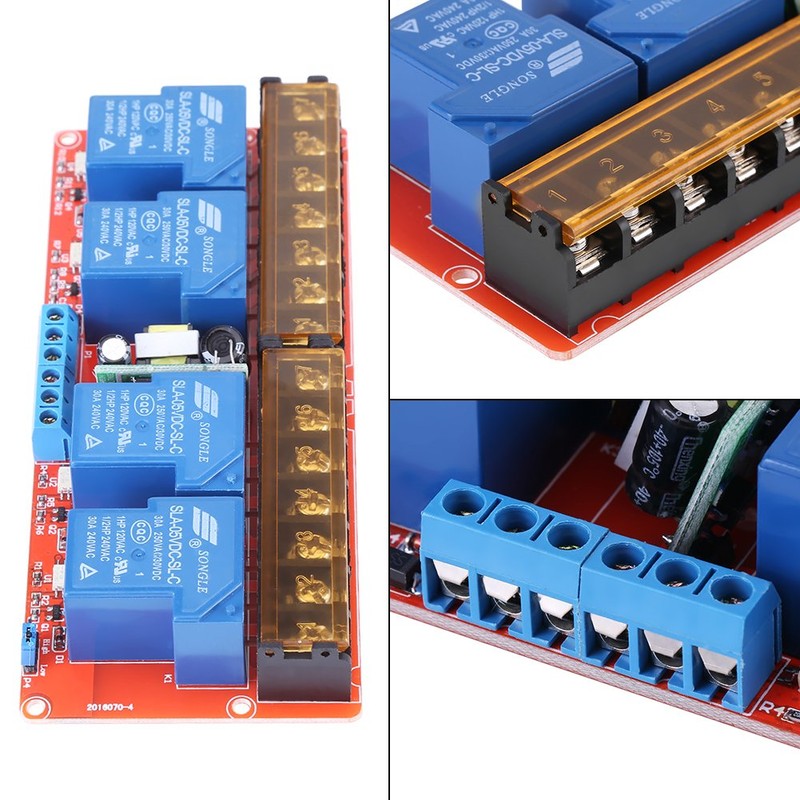 4 Channel Relay Module High Low Level Trigger DC 5V