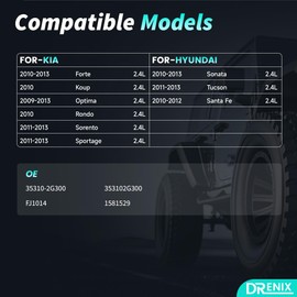 Fuel Injectors fits for/Hyundai Santa Fe Sonata Tucson 2010 2011 2012 2013, for/Kia Optima Sorento Forte Koup Rondo 2011 2012 2013 2.4L L4 35310-2G300