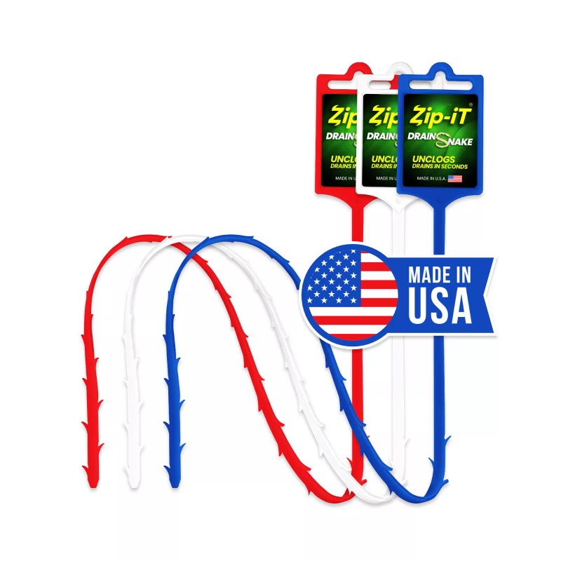 ZIP-IT RWB ZIP IT DRAIN CLEANER, 3-Pack Plastic Drain Stick