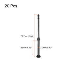 uxcell Case Fan Mount Screws Silicone Reducing Noise Vibration Mounting Pin Rivet, 7mm x 72.7mm for PC Chassis Cooling Fans 20 Pcs