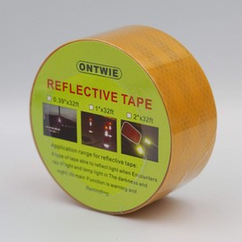 30ft X 2" Reflective Safety Tape Honeycomb for Trailers - Reflective Sticker Yellow Reflector Conspicuity Caution Warning Sticker Stickers High Intensity Waterproof