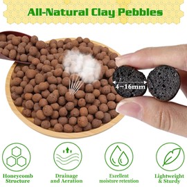 Legigo 4 LBS Organic Expanded Clay Pebbles, 4mm-16mm Light Clay Leca Balls for Plants, Natural Hydroton Clay Pebbles for Hydroponic & Aquaponics Growing, Orchid Potting Mix, Dutch Buckets, Drainage