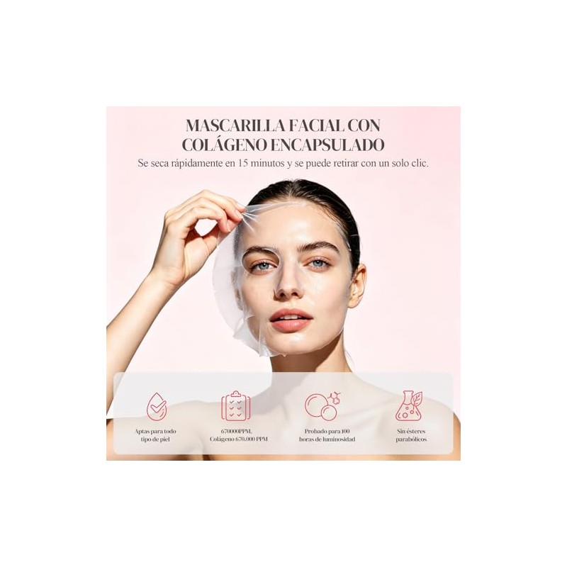 2PCS Mascarilla de Noche de Colágeno, Mascarilla peel-off