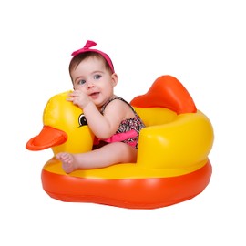 Kids Inflatable Mini Sofa, Animal Cartoon Seat, Portable Air soft (Duck)
