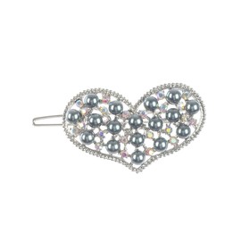 Hair Accessory ~ Metal Heart Hair Clip Hair Pin Set of 2 (Hematite, Brown)