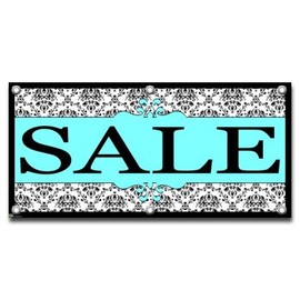Sale Elegant Damask - Retail Store Business Sign Banner
