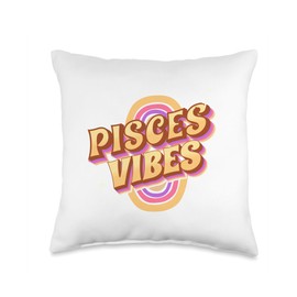 Vibrate Higher Fitness Groovy Pisces Zodiac Throw Pillow, 16x16, Multicolor