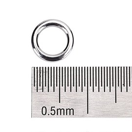 Haofy Fishing Ring Fishing, Tippet Rings For Fly Fishing, 5 Sizes 50Pcs Set Stainless Steel Fishing Split Rings Lure Bait Connector Accessory (M)