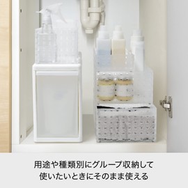 LIKE-IT 9016 Storage Box, Kitchen Storage Case, Brix, 280 Wide, L, White, Made in Japan, Approx. Width 8.3 x Depth 11.0 x Height 4.9 inches (21 x 28 x 12.5 cm), Stackable Small Storage