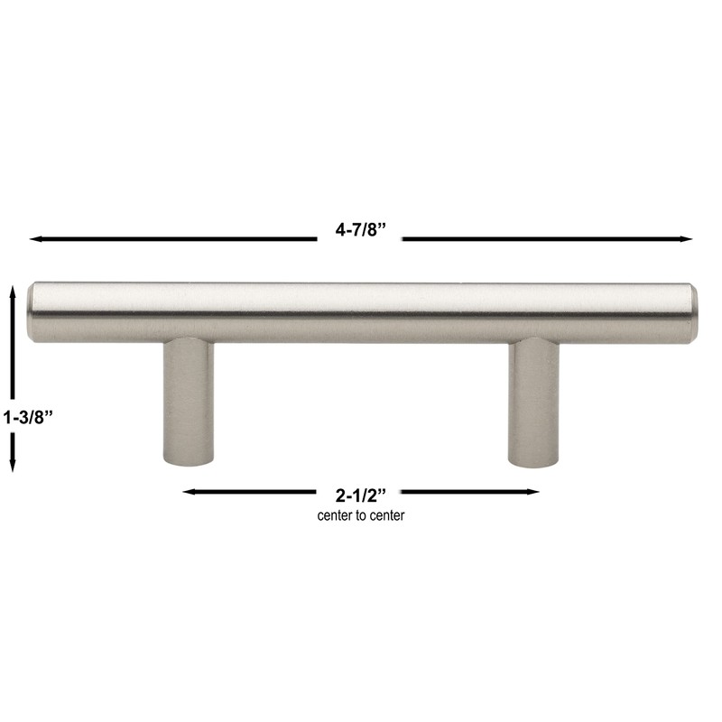 GlideRite Hardware 5007-64-ORB-1 Solid Bar Handle Pulls, 1 Pack, 2.5"