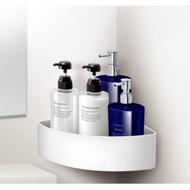 Asbel Bath Bathroom Lux MG Corner Rack (Magnet) White 12.2 x 9.1 x 3.4 inches (30.9 x 23 x 8.6 cm)