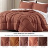 Chezmoi Collection 3-Piece Terracotta Comforter Set Oversized Queen - 110GSM