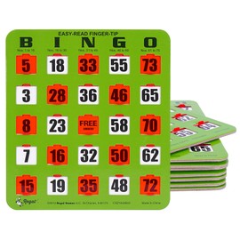 Regal Games Easy Read - Tarjetas de bingo de 5 capas, tamaño grande, color verde                                                                      