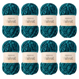 Velvet Yarn for Crocheting Dark Green Chenille Yarn Super Bulky Baby Blanket Yarn Amigurumi Yarn 8 Skeins