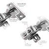 Berta 10-Pack, 1/2" Overlay Hinges, 45mm Stainless Steel Quiet 3D